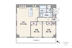 ライオンズマンション護国寺第3 2LDKの間取図画像