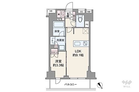 1LDK 間取り