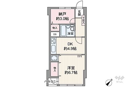 1DK 間取り