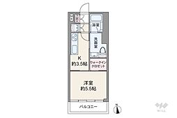 コーポ小石川 1Kの間取図画像