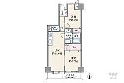 上野入谷シティハウス 2LDKの間取図画像