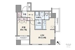 パークタワー池袋イーストプレイス 1LDKの間取図画像