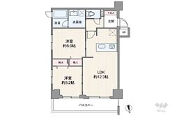 アリュージュ南千住 2LDKの間取図画像
