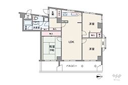 朝日白山マンション 3LDKの間取図画像