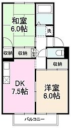 エーデルワイス 1LDKの間取図画像