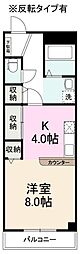 ドリスビル 1Kの間取図画像
