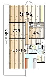 ハイマート屋島 3LDKの間取図画像
