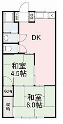 寺町マンション 2DKの間取図画像