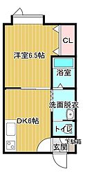 SHS'98 1DKの間取図画像