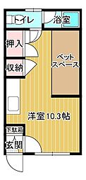 コーポわたなべ ワンルームの間取図画像