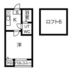コンパートハウス上飯田 1Kの間取図画像
