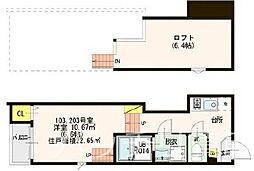ソルテ 1Kの間取図画像