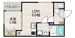 Maisonailes岩塚 1LDKの間取図画像