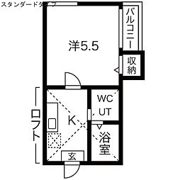 ルミエール本陣 1Kの間取図画像
