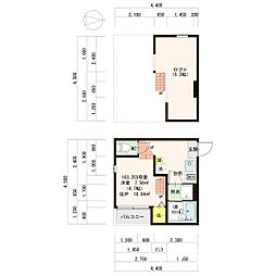 楓 1Kの間取図画像