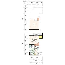 ハーモニーテラスKUMAZAWA 1Kの間取図画像