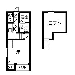 ネオコーポ内田橋 1Kの間取図画像