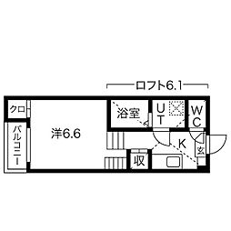 N'sタウン本陣 1Kの間取図画像