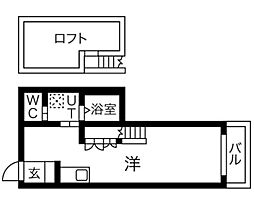 Estudio南脇 ワンルームの間取図画像
