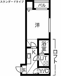 aletta本陣 1Kの間取図画像