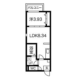Patina烏森 1LDKの間取図画像