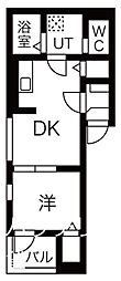 ハーモニーテラスCUBE 1DKの間取図画像
