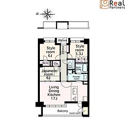 レクセル横濱日吉 3LDKの間取図画像