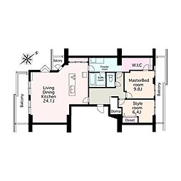 イトーピア綱島コンドミニアム 2LDKの間取図画像