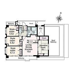 プラハ川崎 4LDKの間取図画像