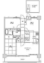 ライオンズマンション皆賀 3LDKの間取図画像
