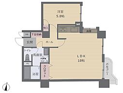ライオンズマンション山鼻17条 1LDKの間取図画像