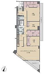 ヴィルヌーブ円山 3SLDKの間取図画像