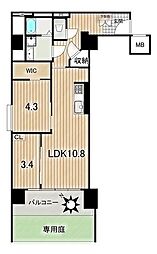 カーサ池尻 2LDKの間取図画像