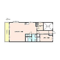 グリーンヒルズトーワ 1LDKの間取図画像