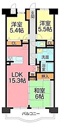 アメニティヒル本厚木 3LDKの間取図画像