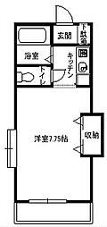 ハイツひばり 1Kの間取図画像