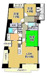 ベイシティ大阪センタープラザ 3LDKの間取図画像