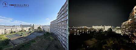眺望(日中と夜)です。明石海峡大橋見えます♪