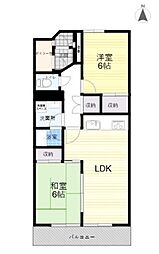代万町ハウス 2LDKの間取図画像