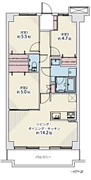 グランドメゾン京都山科西棟 3LDKの間取図画像