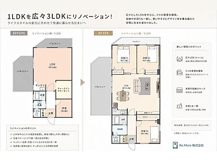 【再リノベーション提案】ライフスタイルに合わせて間取りを自由にカスタマイズ!回遊動線のキッチンやワークスペースの設置など、ご家族のこだわりや理想の住まい像をそのまま叶えるプランをご提案します♪
