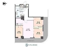 アンビックス志賀ストリートタワー 3LDKの間取図画像