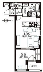 菱和パレス西麻布 1LDKの間取図画像