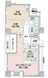 ブランズ九段北 2LDKの間取図画像