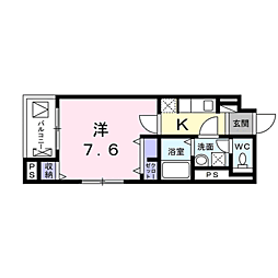 ルミエール長岡京 1Kの間取図画像
