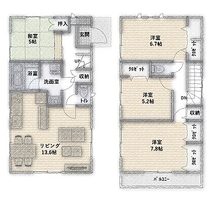 間取り みやぎ台３丁目　戸建て