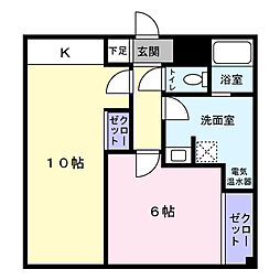 第1チェリーハイツ 1LDKの間取図画像