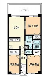 シティコート目黒1号棟 3LDKの間取図画像
