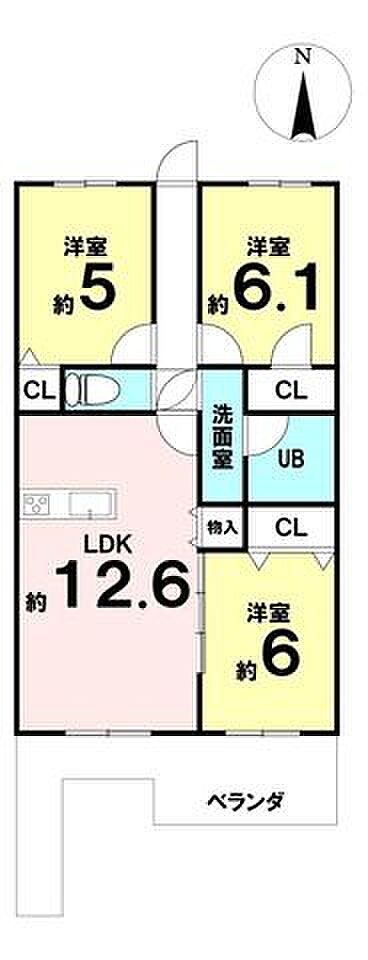 3LDKで家族それぞれの時間も大切にできる間取り構成です