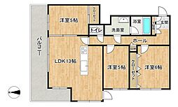 ライオンズヴィアーレ大通 3LDKの間取図画像